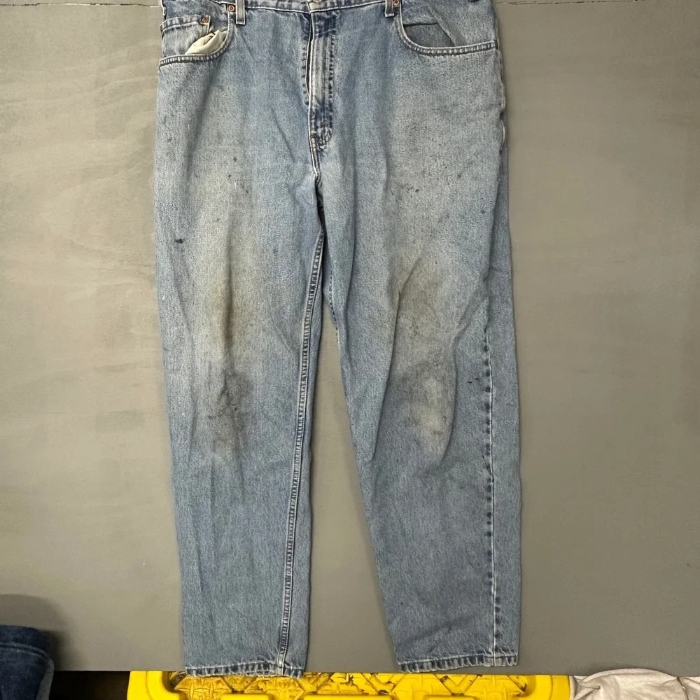 Levi Strauss 560 Mens Jeans W38‎ L32 Loose Fit Tapered Leg Light Wash Denim